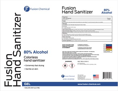 1 Gallon (128 Fl Oz) 3.875l Label (Fusion Gel Sanitizer)